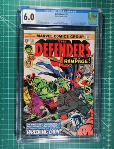 Defenders #18 (1974) CGC 6.0 Wht Pgs 1st App Wrecking Crew Marvel Comic Hulk - Picture 1 of 6
