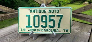 1978 | Original NC Antique Auto Plate - Green - Picture 1 of 2