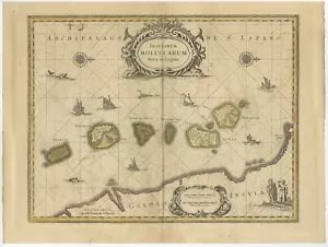 Antica mappa delle Molucche di Schenk (c.1730) - Foto 1 di 1