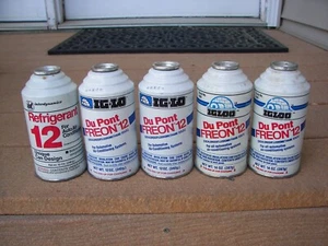 Du Pont ~ Refrigerant R 12 Freon 2-14oz 3-12 oz. NOS 5 Cans - Picture 1 of 5
