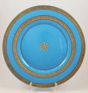RARE Cambridge Dinner Plate - Azurite Gold Encrusted Etch - Gift to Pres Harding - Picture 1 of 3