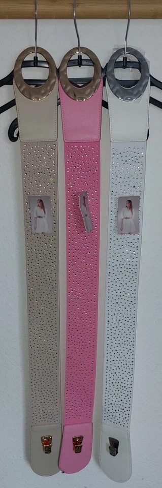 Breiter Gürtel mit Strasssteinen in verschiedenen Farben - Bild 1 von 1