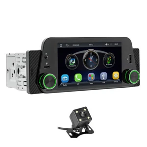 5in Single 1Din Car Stereo Radio For Apple CarPlay Android Auto Bluetooth Camera - Picture 1 of 23