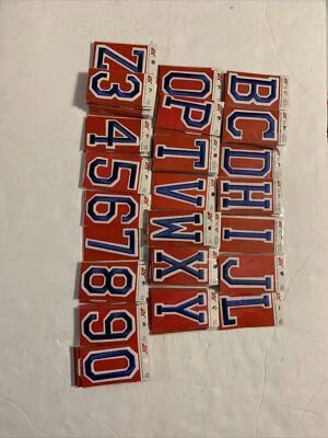 Joy Iron-On Embroidery. Letter Assortment Blue.  Size 3 inch. - Image 1 of 2