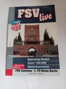 Programm FSV Zwickau gg 1. FC Union Berlin 20. 05. 1999/2000 - Bild 1 von 2
