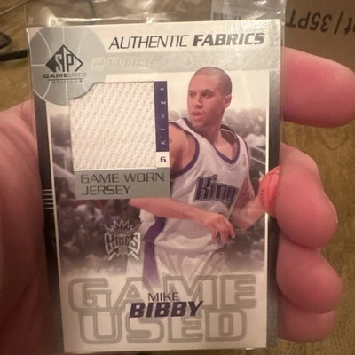 Camiseta Mike Bibby Telas Auténticas Usada en Juegos Cubierta Superior MB-J Foto 1 de 2