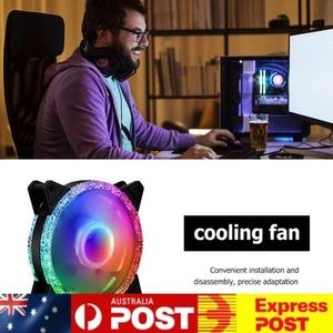 AU 120mm Fan RGB Computer Case Fans Cooling Radiator Small 3pin + Large 4pin - Bild 1 von 8