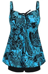 Plus Size Swimsuit for Women Tankini Swimdress Tummy Control Swimwear Cover u... - Picture 1 of 8