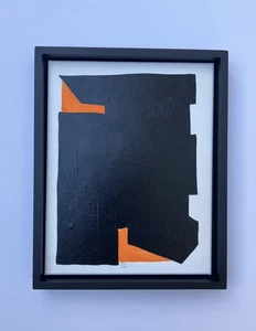 MCM Original Modern Artwork 11x14 Painting Framed Abstract Expressionist - Picture 1 of 5