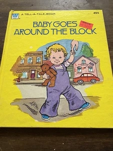 Vintage Kinder Whitman Tell-A-Tale Buch BABY GEHT UM DEN BLOCK - Bild 1 von 3