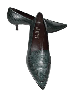 Zapatos de salón Franco Sarto verde reptil cuero en relieve punta gatito talla 7,5 M - Imagen 1 de 8