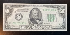 1934 $50 Dollar Bill - VERY NICE! Federal Reserve Note - Currency - Picture 1 of 2