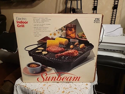 NEW Vintage Sunbeam Nu-stone Indoor Electric Grill Model 4760 - Image 1 of 4
