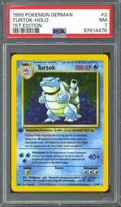 Pokemon Base Set 1st Edition GERMAN Blastoise Turtok 2/102 PSA 7 - Picture 1 of 1