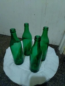 4 Orig Vintage grüne Glas Soda Pop Flaschen - Bild 1 von 12