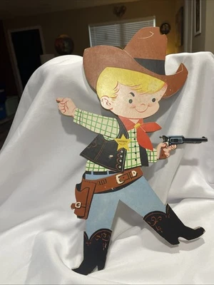 Litografía arte de pared vintage de vaquero occidental de juguete Dolly Coy años 50 Foto 1 de 4