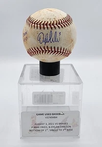 Dylan Carlson Firmado Juego de Pelota Usado Único Carrera Hit #121 Certificado de Autenticidad JSA 8/3/25 - Imagen 1 de 4