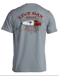 LIVE OAK BRAND T-SHIRT COMFORT COLOR "SOUTH CAROLINA FISHING LURE FLAG" MEDIUM - Picture 1 of 2