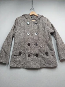 Giacca Chadwicks donna taglia 14P misto lana foderata con cappuccio cappotto doppiopetto - Foto 1 di 6