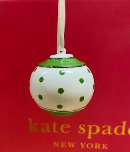 Kate Spade New York Larabee Road GREEN Polka dots Ornament New - Picture 1 of 1