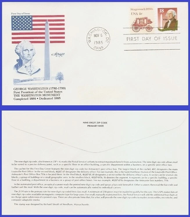 USA3 #2149 U/A ARTMASTER FDC   George Washington & Monument - Image 1 of 1