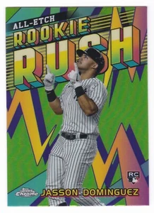 2024 Topps Chrome Jasson Dominguez #CERR-10 All-Etch Rookie Rush Refractor - Picture 1 of 2