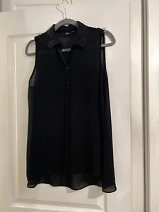 Schwarze ärmellose Bluse Größe 14 - Bild 1 von 5