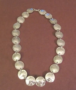 Silver Mercury dime linked necklace~nicely domed- all face-18"-free shipping - Picture 1 of 9