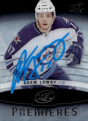 Adam Lowry - Signed 2014-15 Upper Deck Ice Premieres /499 Rookie Card #129 - Image 1 of 2