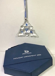Preciosa adorno navideño 2006 checo cristal transparente triangular con caja original azul - Imagen 1 de 2