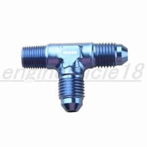 Aluminum AN-4 AN4 To 1/8" Inch NPT Pipe Flare Tee T-piece Fitting Adapter Blue - Picture 1 of 6