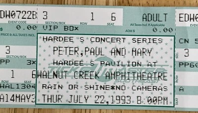 Peter, Paul & Mary :: Thursday, July 22, 1993 - Walnut Creek in Raleigh, NC  - Image 1 of 3