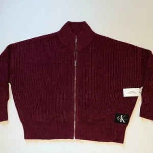L Calvin Klein Jeans full Zip High Neck Logo Sweater Women's NWT $79 - Picture 1 of 9