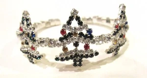 CHRISTMAS TREE BRACELET All Rhinestones Prong Set in Silver Tone Setting - Picture 1 of 6