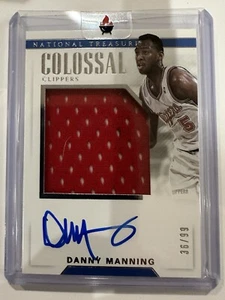 2017-18 National Treasures Danny Manning Colossal GW PATCH ON CARD AUTO /99 LAC - Picture 1 of 2