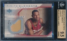 LEBRON JAMES 2003-04 UPPER DECK FINITE ELEMENTS GOLD JERSEY BGS 9.5 ROOKIE #18!