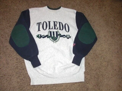 Vintage 90s UNIVERSITY OF TOLEDO MV Sport Pro Weave made in USA Sweatshirt M Cover