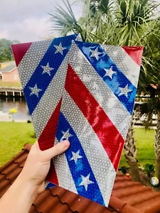 6"x12" Reflective Chevron Panel Motorcycle Decal Oralite Reflective Tape Patriot - Picture 1 of 7
