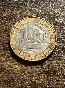 1990 France 10 Francs Bi-Metallic Pre-Euro Spirit of Bastille Coin TK8938* - Picture 1 of 3