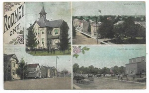 Tarjeta postal de Rodney Ontario Elgin County multi vista alrededor de 1910 - Imagen 1 de 2