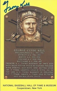 George Kell Autographed Hall of Fame Plaque Postcard - Picture 1 of 1