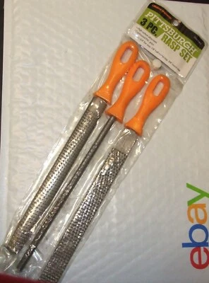Pittsburgh 3 Piece Rasp Set - Round/Flat/Half Round- New in opened package - Image 1 of 4