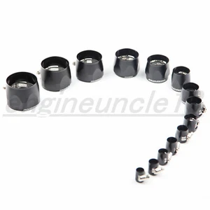 USA 4AN - 32AN Fuel Hose Clamp Finisher Aluminum HEX Finishers Adapter Black/Red - Picture 1 of 34