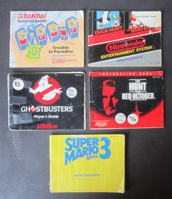 lot x5 NINTENDO NES GAME INSTRUCTION ONLY Dig Dug II Mario Ghostbusters Hunt