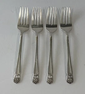 1847 Roger’s Bros IS Eternally Yours Silverplate 4 Salad Forks EUC - Picture 1 of 3