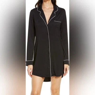 Nordstrom Moonlight Eco Nightshirt Modal Blend Size S GUC BLACK - Image 1 of 4