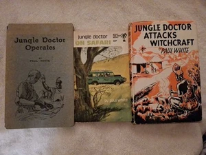 (3) vintage books Paul White Jungle Doctor ONE SIGNED Witchcraft Safari Operates - Picture 1 of 13