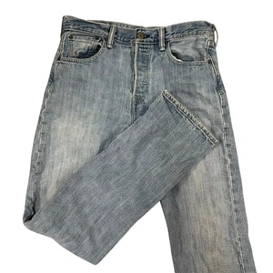 Levis 501 Jeans Herren 29X32 Blau Light Wash Button Fly Denim Original Nietet - Bild 1 von 9