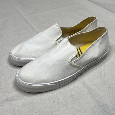 Vintage 60s/70s White Slip On Boat Shoes Sneakers Men’s 11 Made In USA - Image 1 of 4