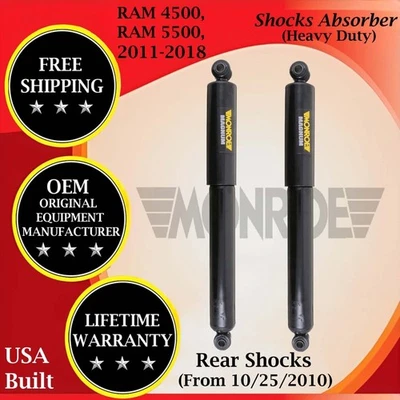 Monroe Genuine OEM Rear Shocks For 2011-2018 Ram 4500/5500 HD Lifetime Warranty - Image 1 of 4
